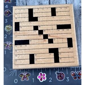 Hampton Art Crossword Puzzle 2348 Rubber Stamp Wood #H10